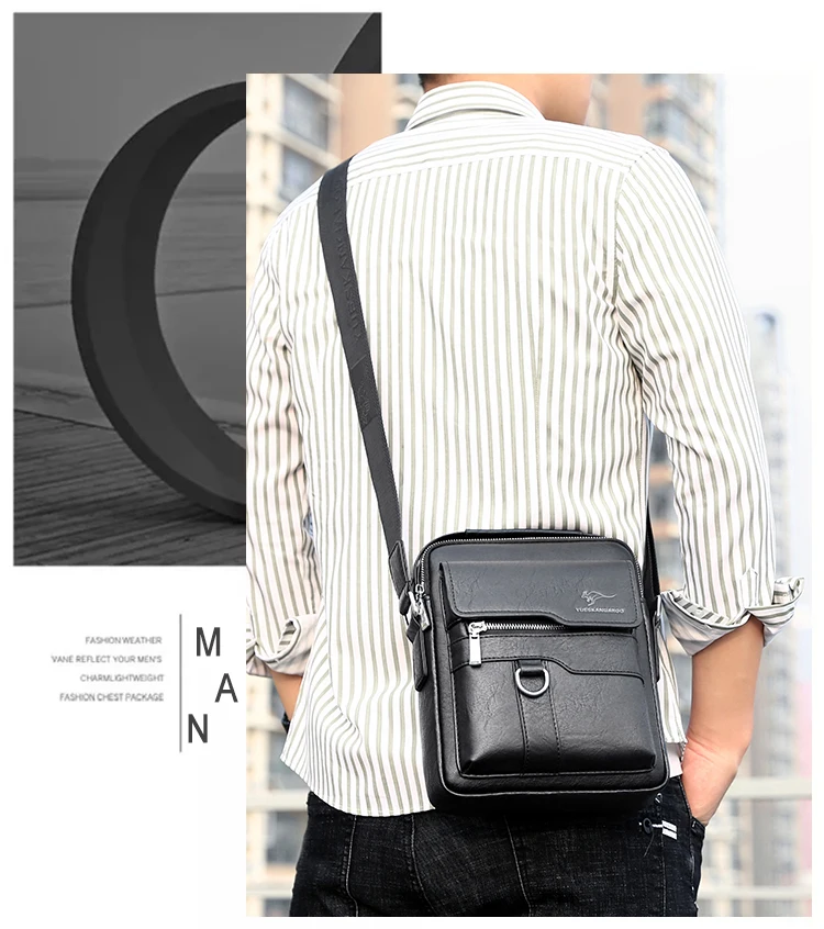 Crossbody Sling Leather Side Shoulder Bag For Husband Gift