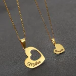 2PCS Gift Hollow Love Pendant Necklace for Mom