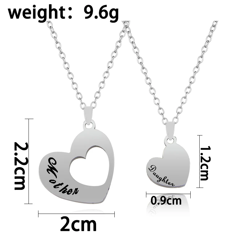 2PCS Gift Hollow Love Pendant Necklace for Mom