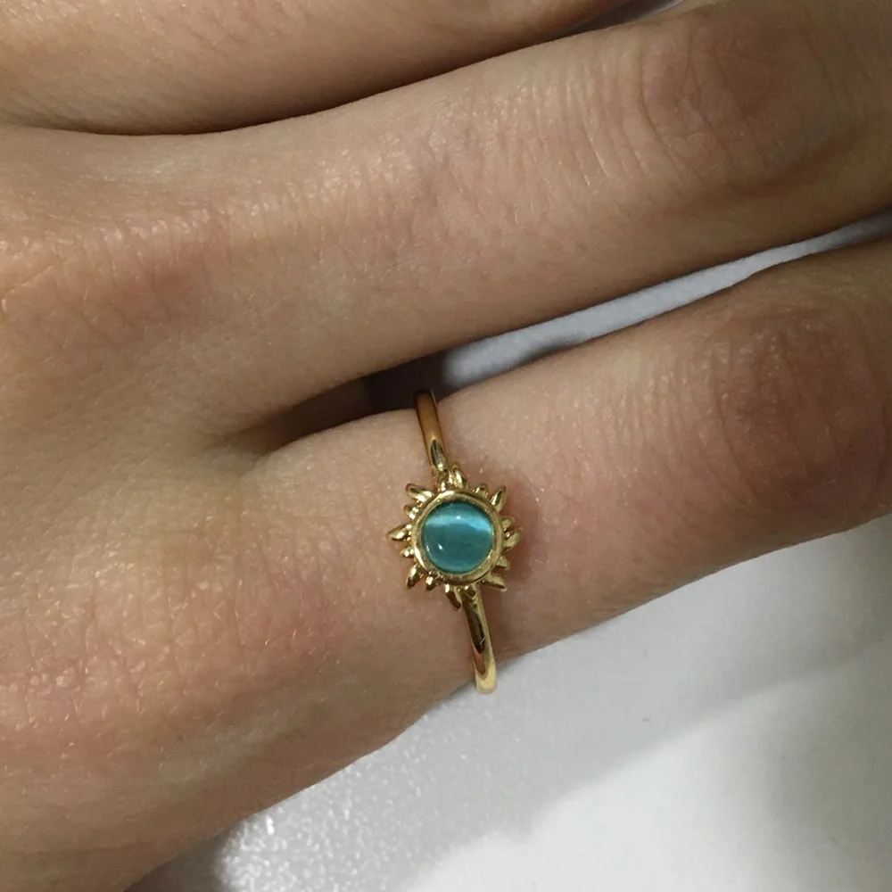 Stainless Steel Vintage Opal Rings For Women