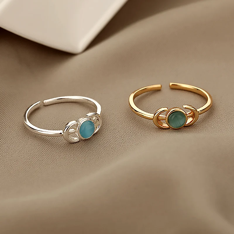 Stainless Steel Vintage Opal Rings For Women