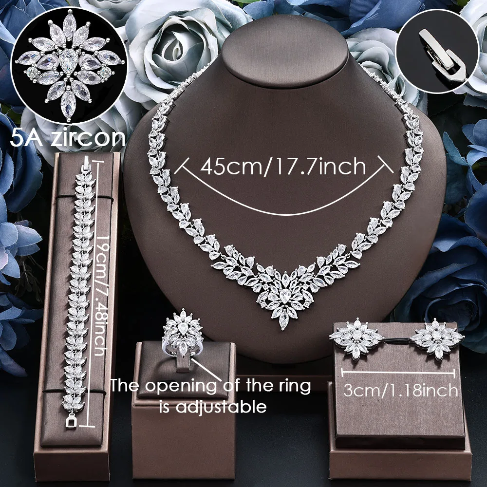 Popular 4-piece Bridal Wedding Jewelry Set Gift