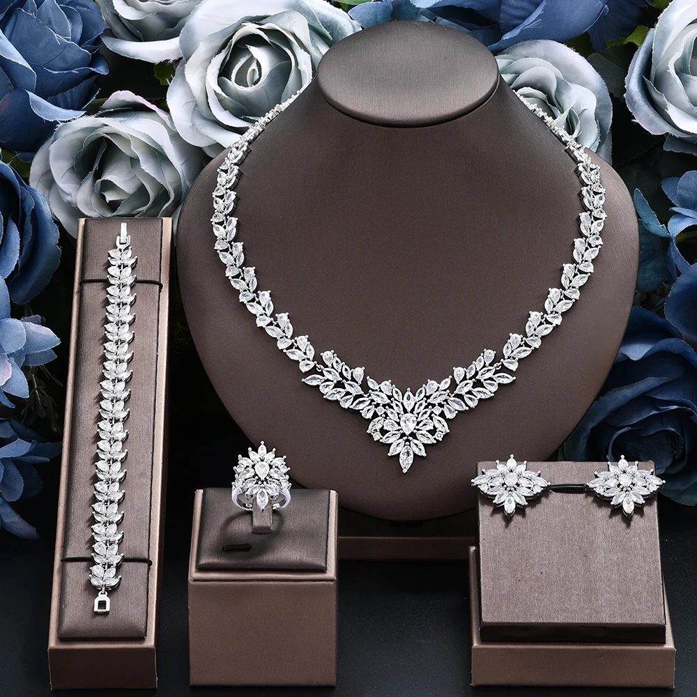 Popular 4-piece Bridal Wedding Jewelry Set Gift