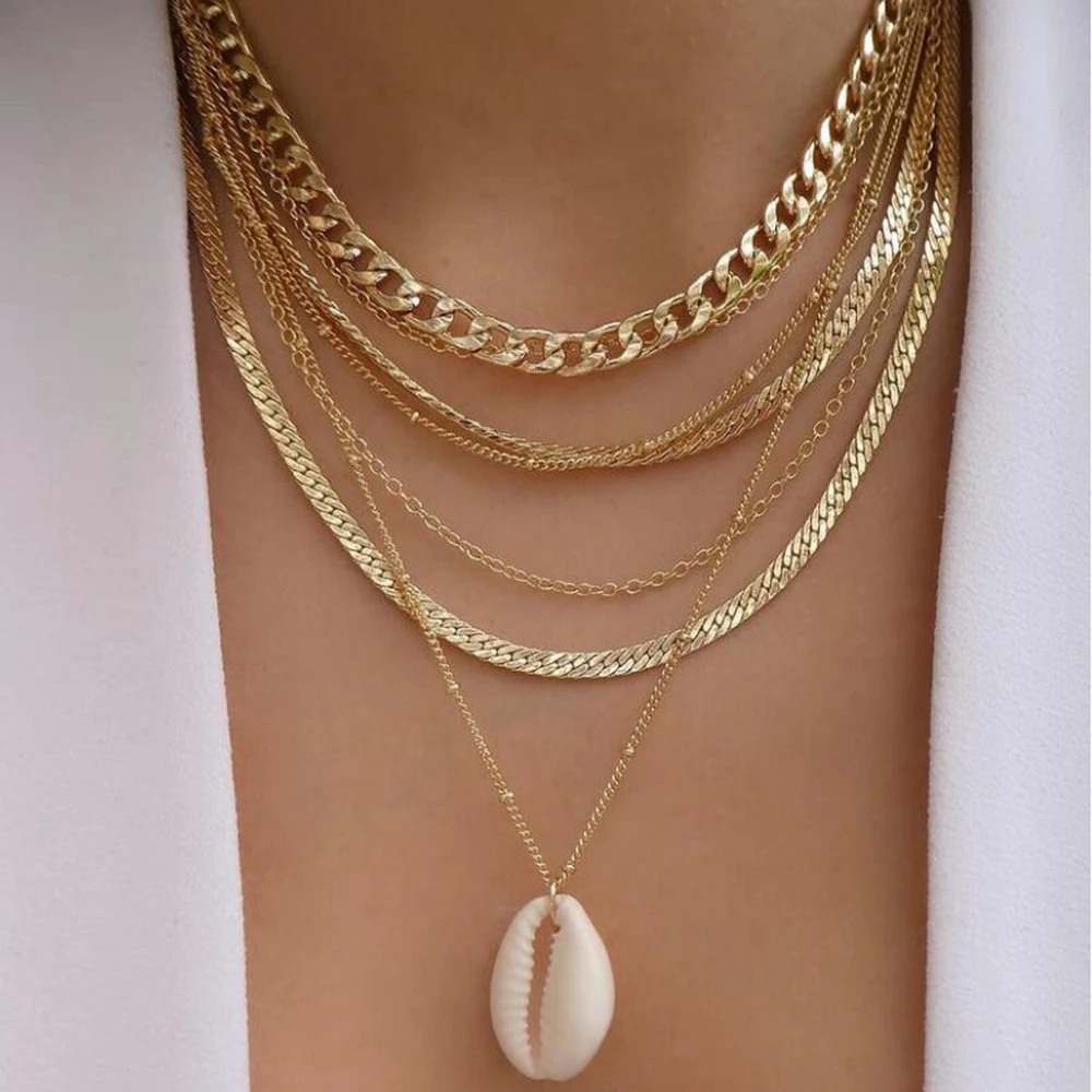 Vintage New Gold Color Multiple Styles Necklace For Women