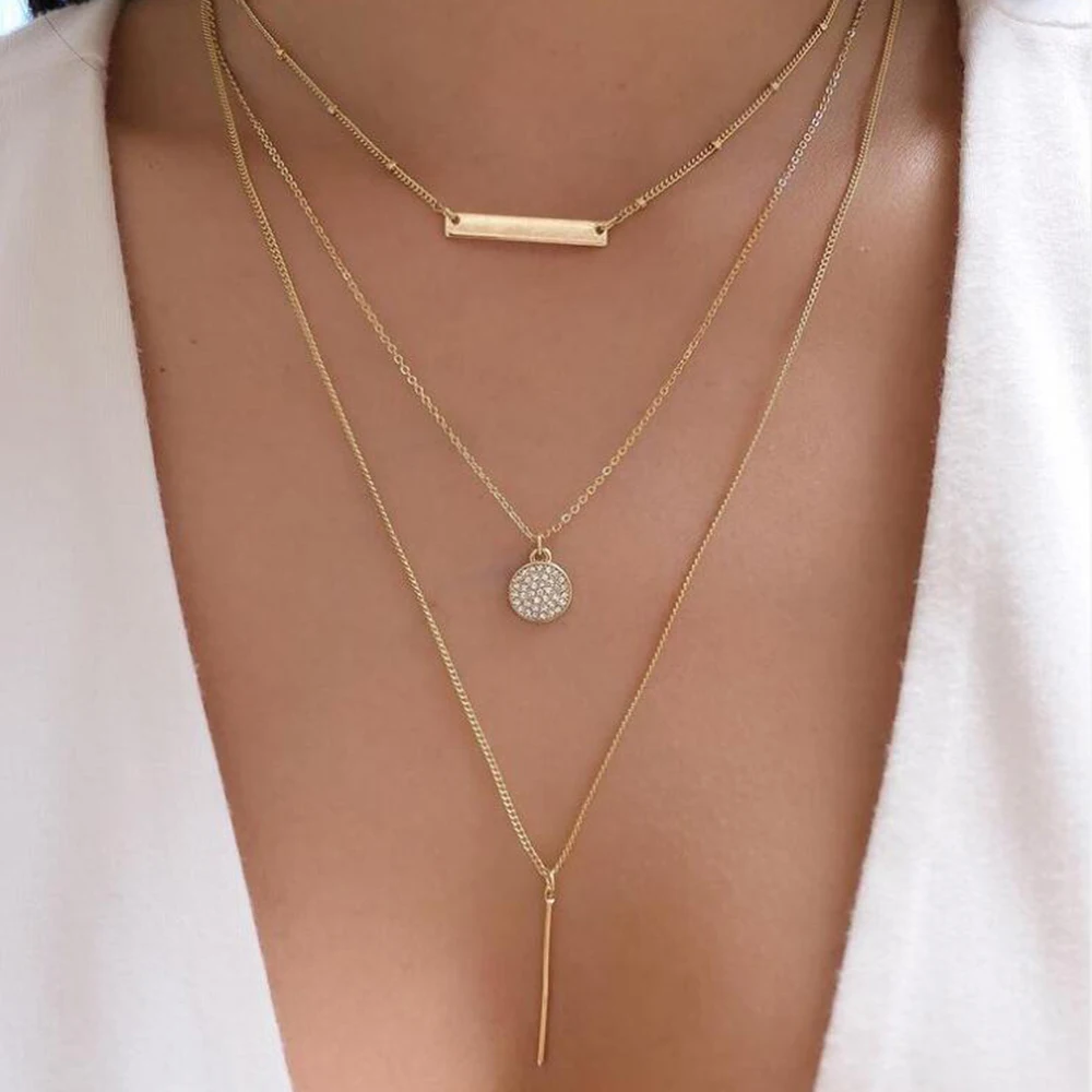 Vintage New Gold Color Multiple Styles Necklace For Women