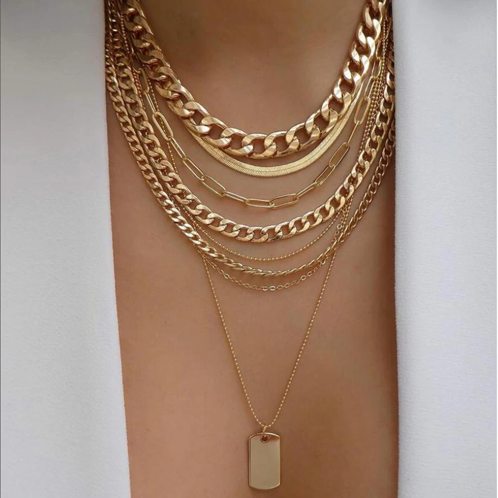 Vintage New Gold Color Multiple Styles Necklace For Women