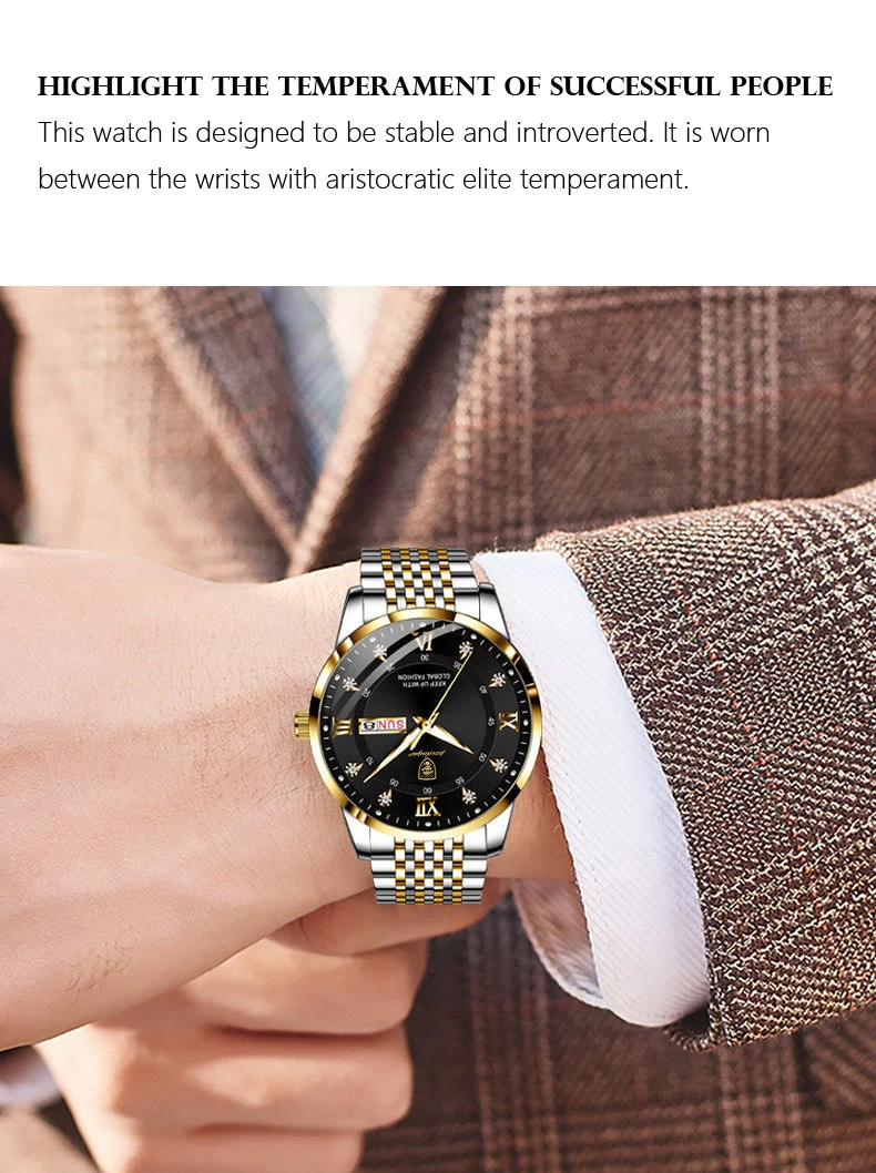 Waterproof Luminous Leather Casual Sports Quartz Wristwatch