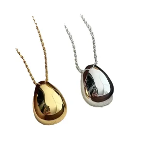 One Layer Chain Metal Shiny Pendant Necklace For Women