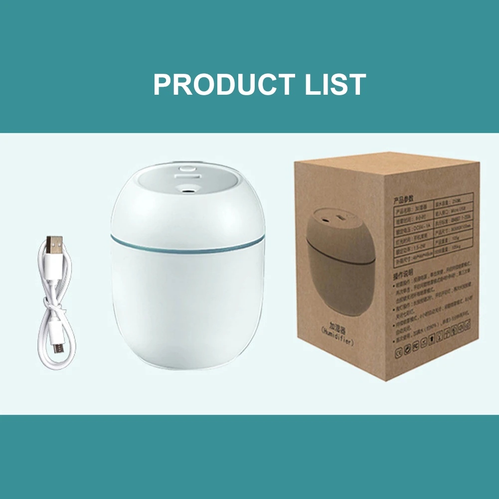 250ML USB Portable Air Humidifier Essential Oil Diffuser