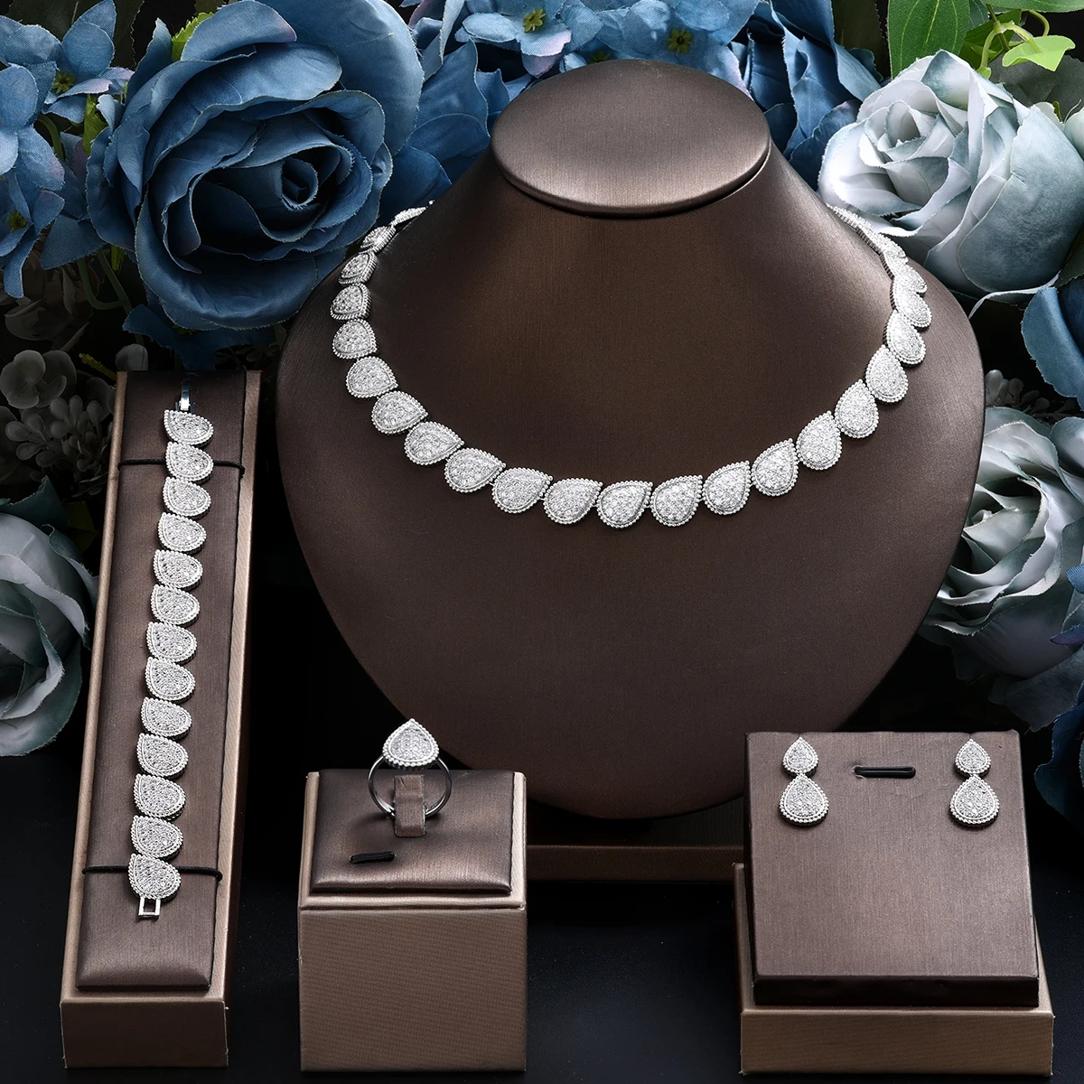 Best Selling 4-Piece Bridal Wedding Jewelry Set for women