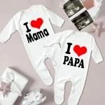 I Love Papa Mama Babygrow Sleepsuit for Newborn