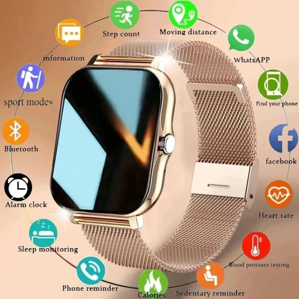 Full Touch Screen Sport Fitness Smartwatch for Men