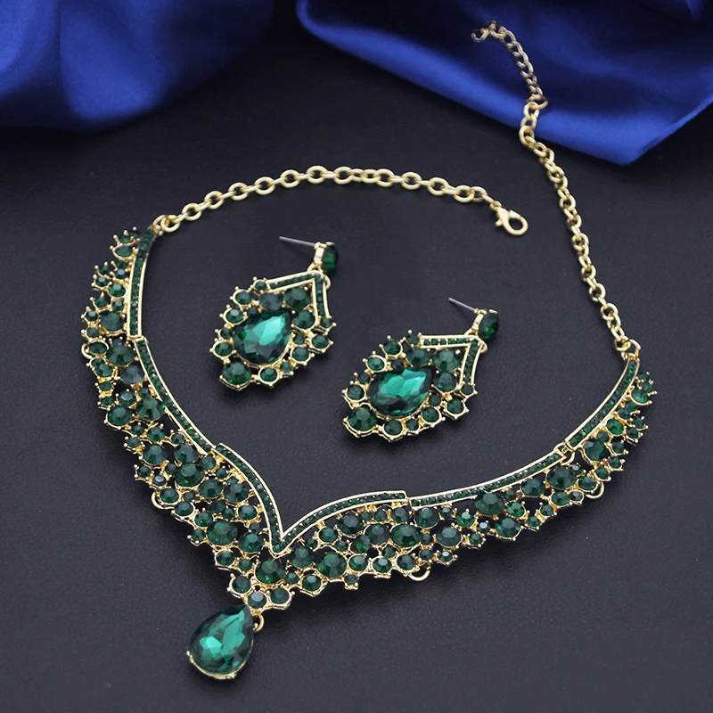 Bridal Dangle Earrings and Choker Necklace Sets for Women