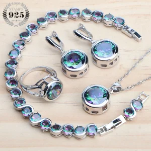 Zircon Bridal Sterling Silver Jewelry Sets for Women