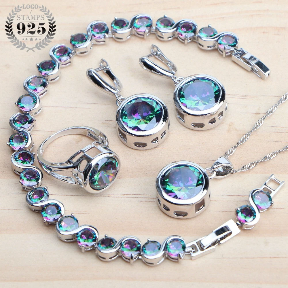 Zircon Bridal Sterling Silver Jewelry Sets for Women