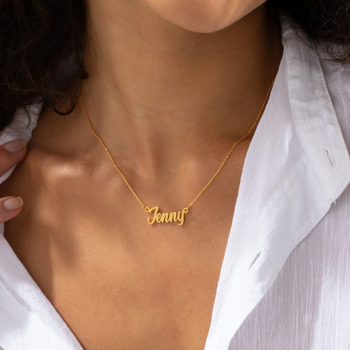 Personalised Cursive Letter Custom Name Necklace for Women