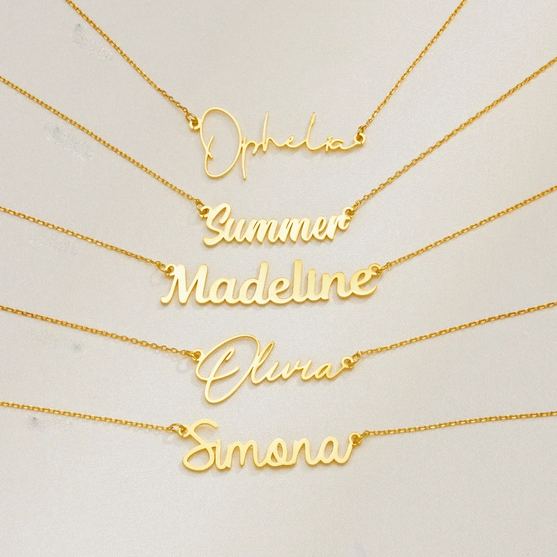 Personalised Cursive Letter Custom Name Necklace for Women