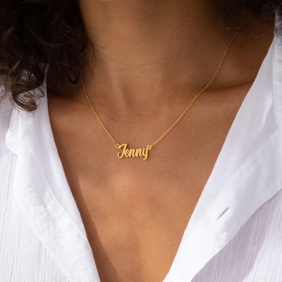 Personalised Cursive Letter Custom Name Necklace for Women