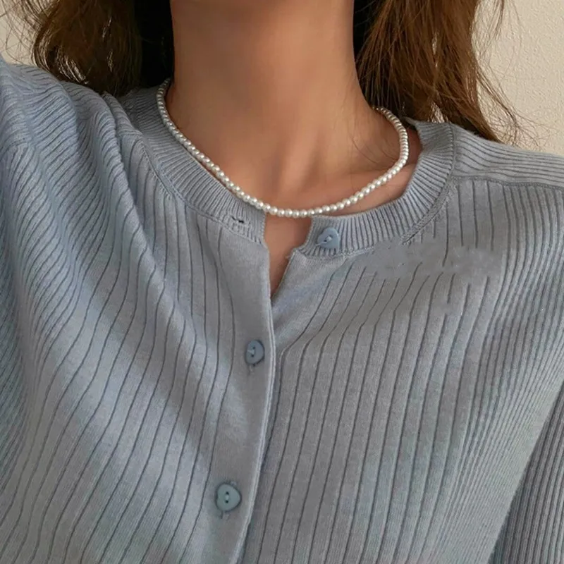 Imitation Pearl Trendy Love Heart Choker Necklace