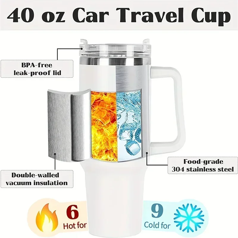 Stainless Steel  1200ML 304 Insulated Water Bottle, Thermal Coffee Car Cup,