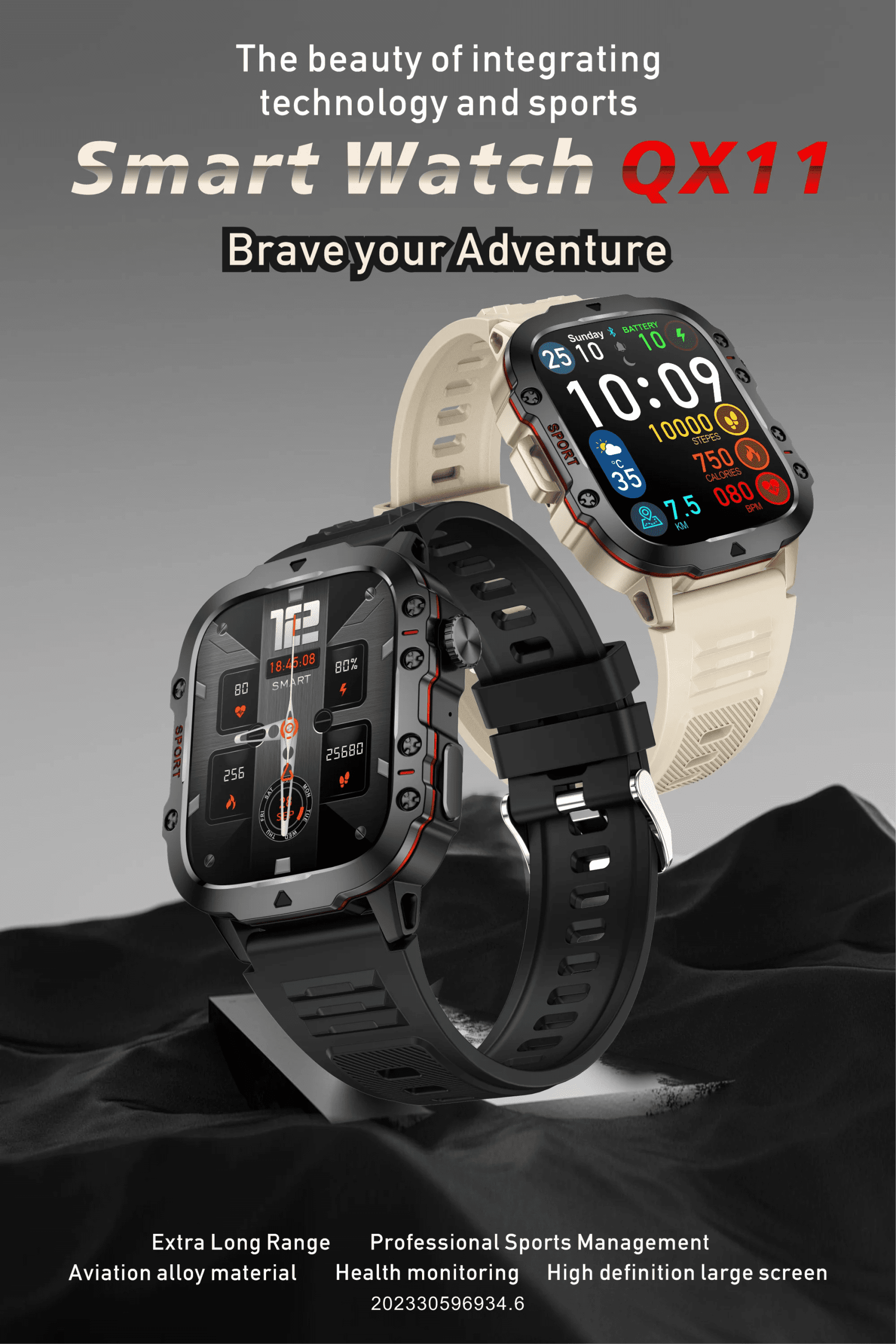 Outdoor Sports Fitness Tracker Monitor Smartwatch