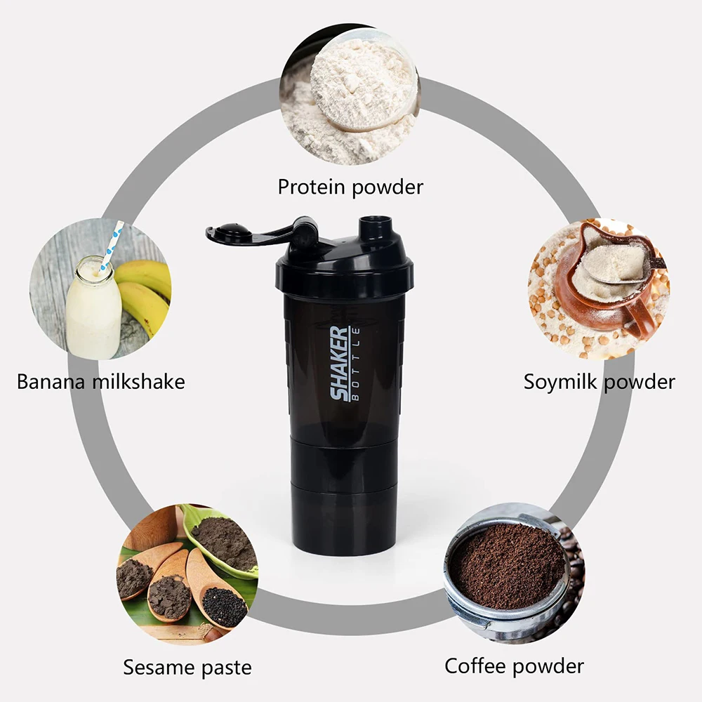 Shaker Protein Bottle Powder Shake Cup Water Bottle Plastic Mixing