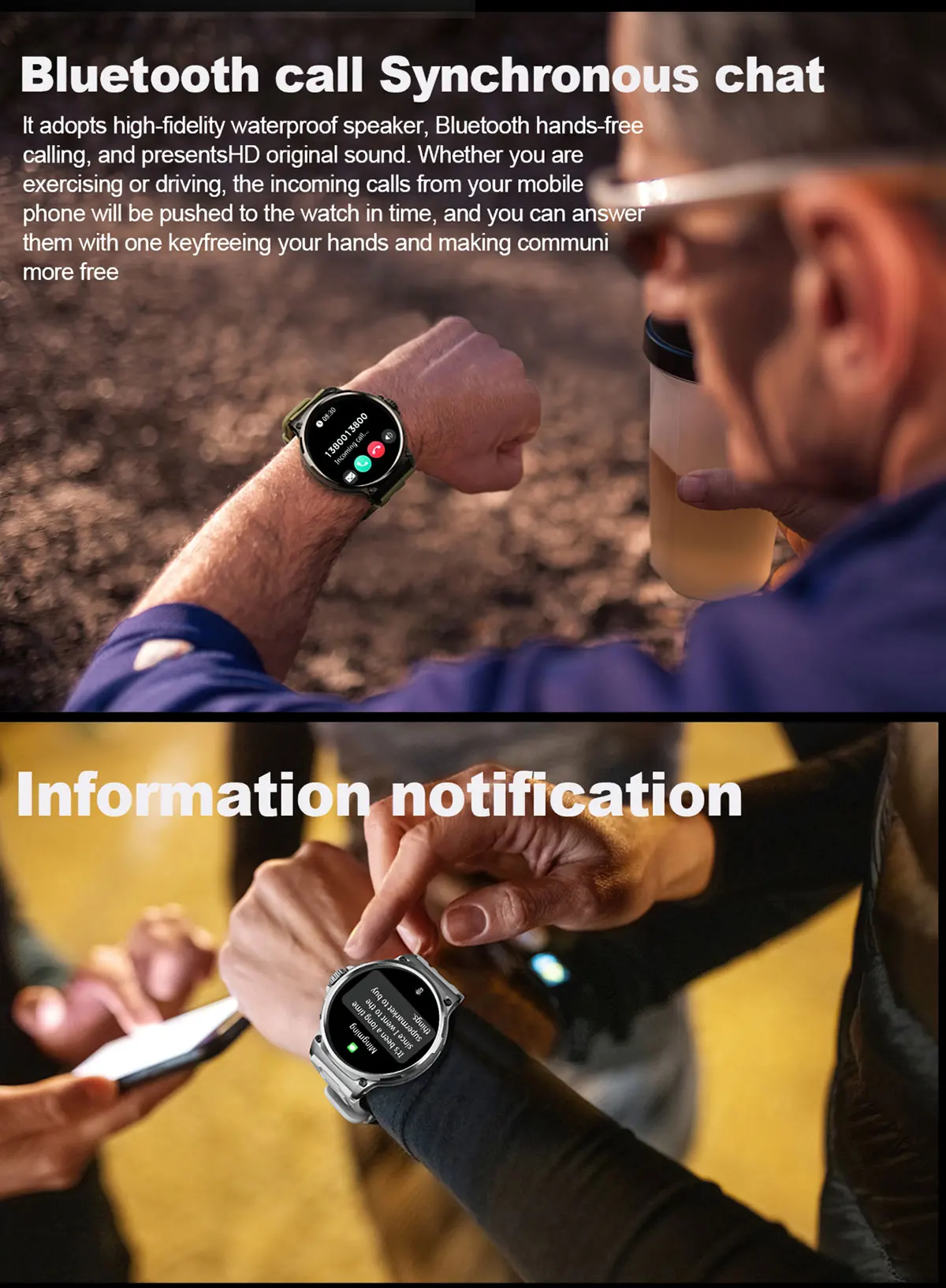 Ultra HD Bluetooth Call GPS Track Smart Watch for Men