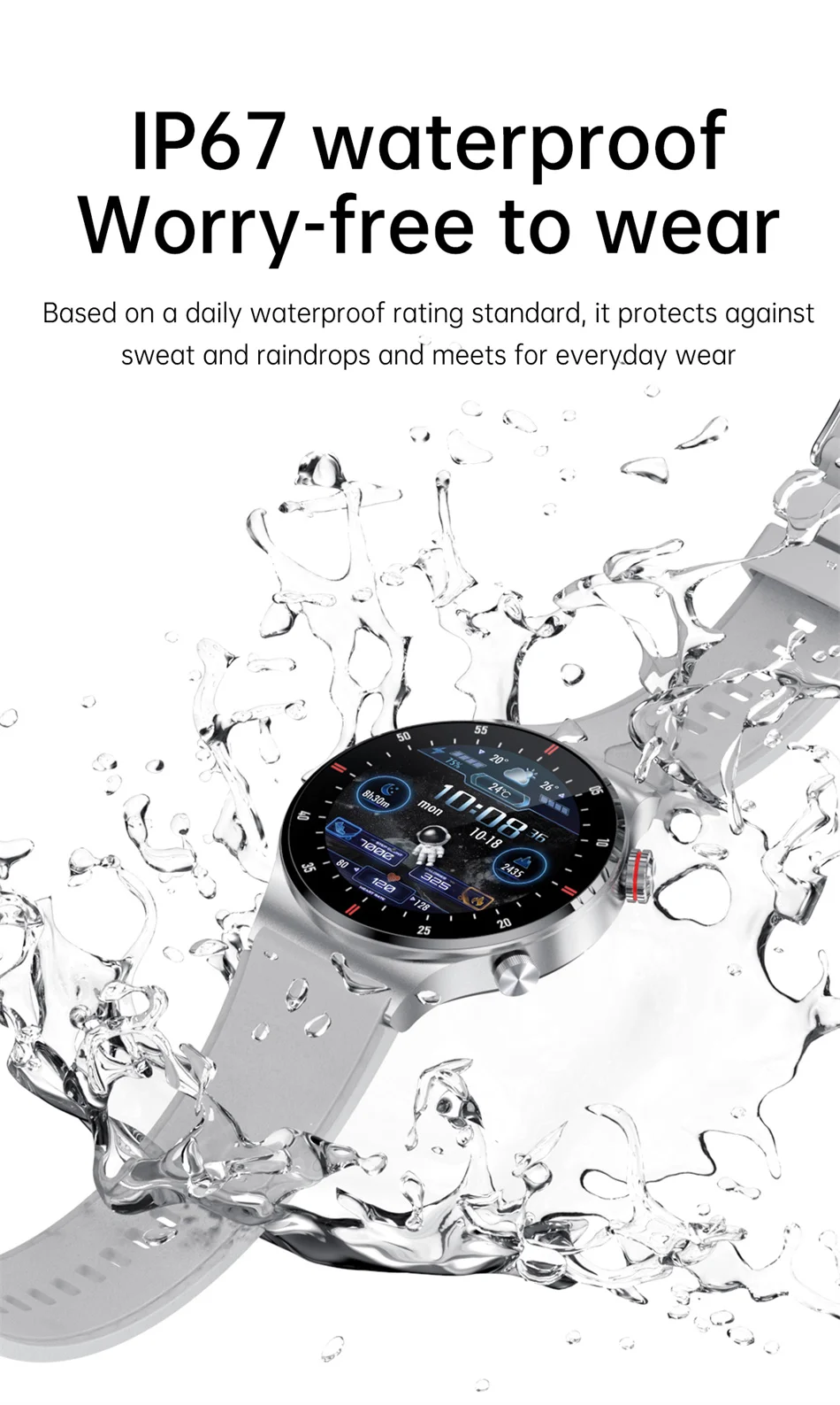 GPS ECG+PPG Bluetooth Sports Waterproof Smart watch for Men