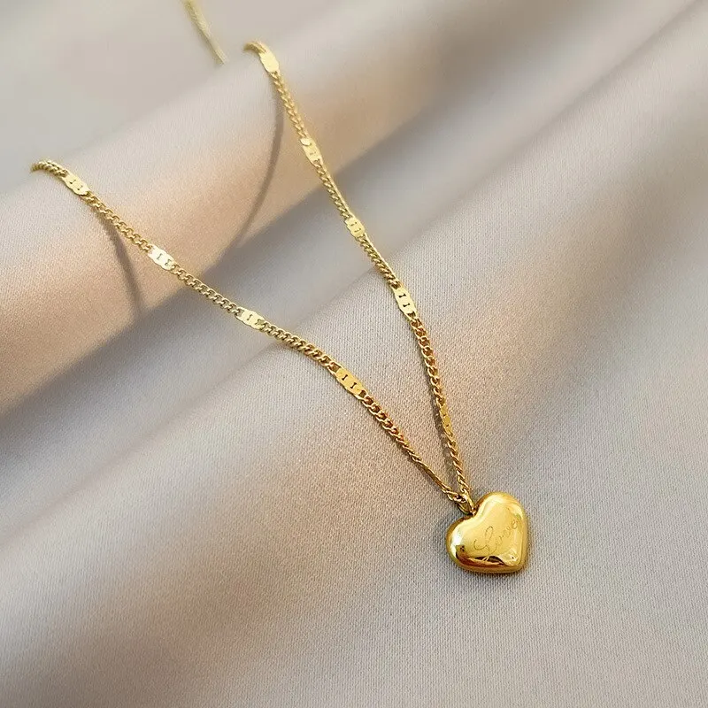 Gold-color Necklace Fashion Peach Heart Gift for Solmate