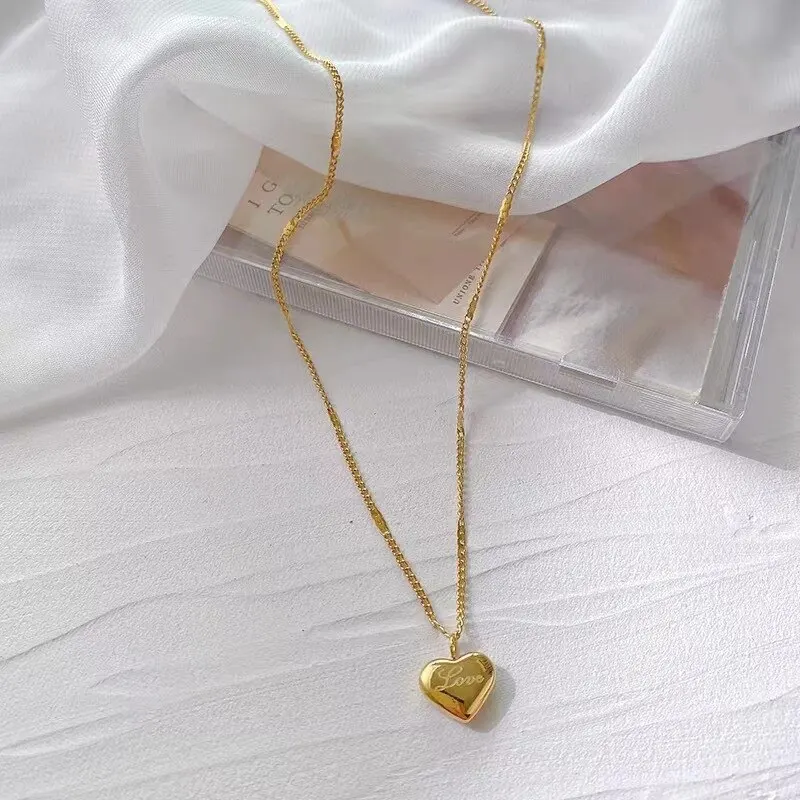 Gold-color Necklace Fashion Peach Heart Gift for Solmate