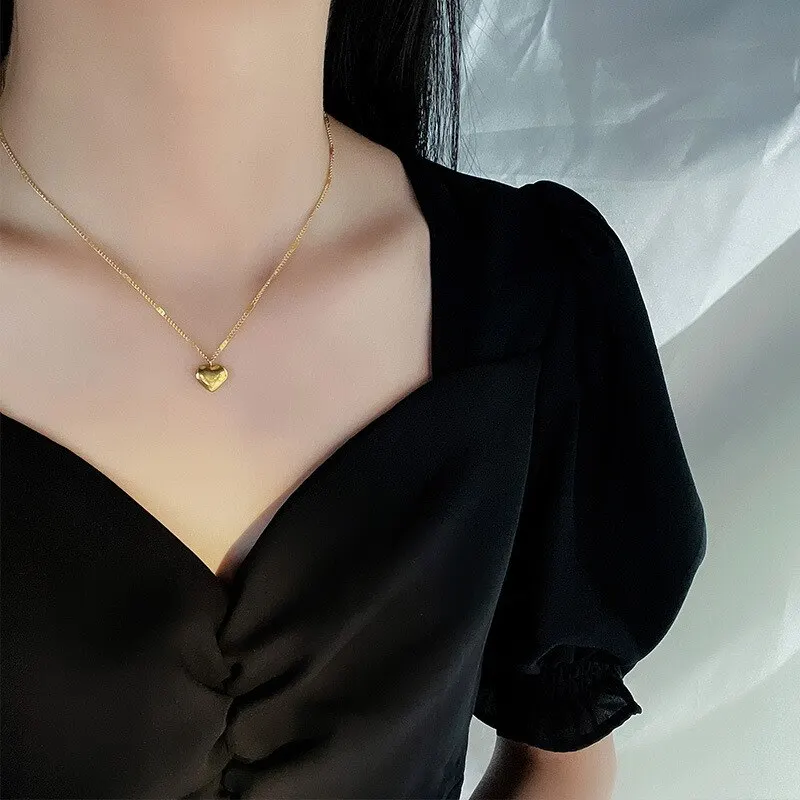 Gold Color Necklace Fashion Peach Heart Gift for Soulmate