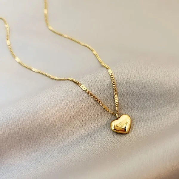 Gold Color Necklace Fashion Peach Heart Gift for Soulmate