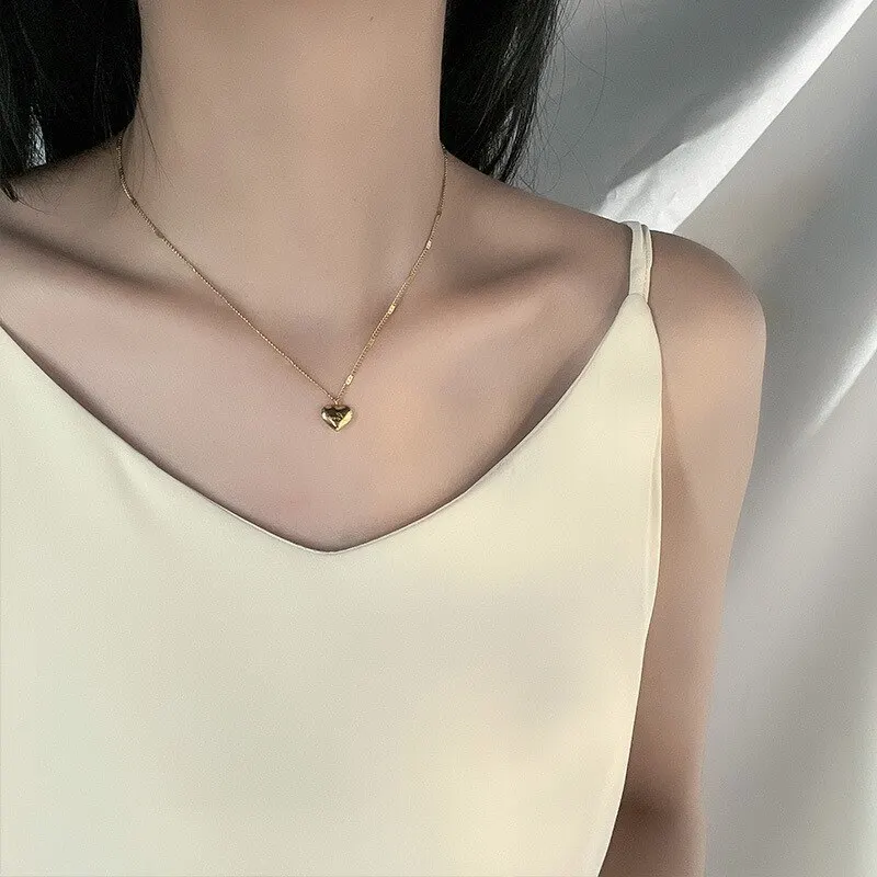 Gold-color Necklace Fashion Peach Heart Gift for Solmate