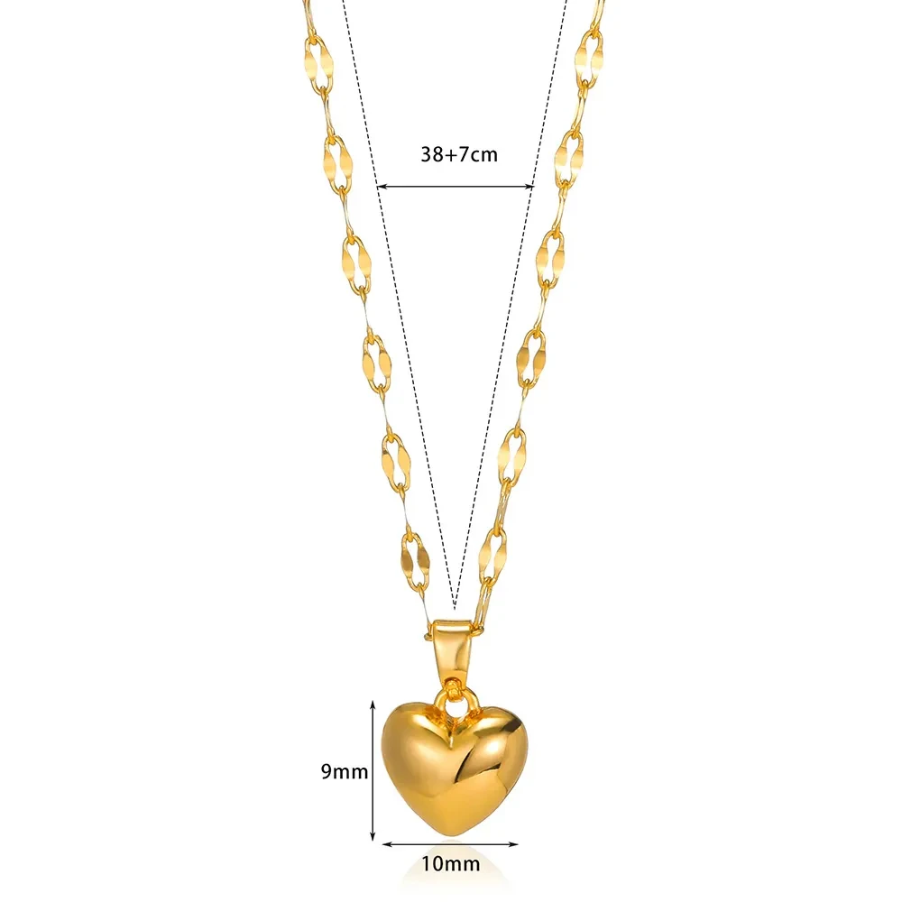 Stainless Steel Love Heart Pendant Necklace For Women