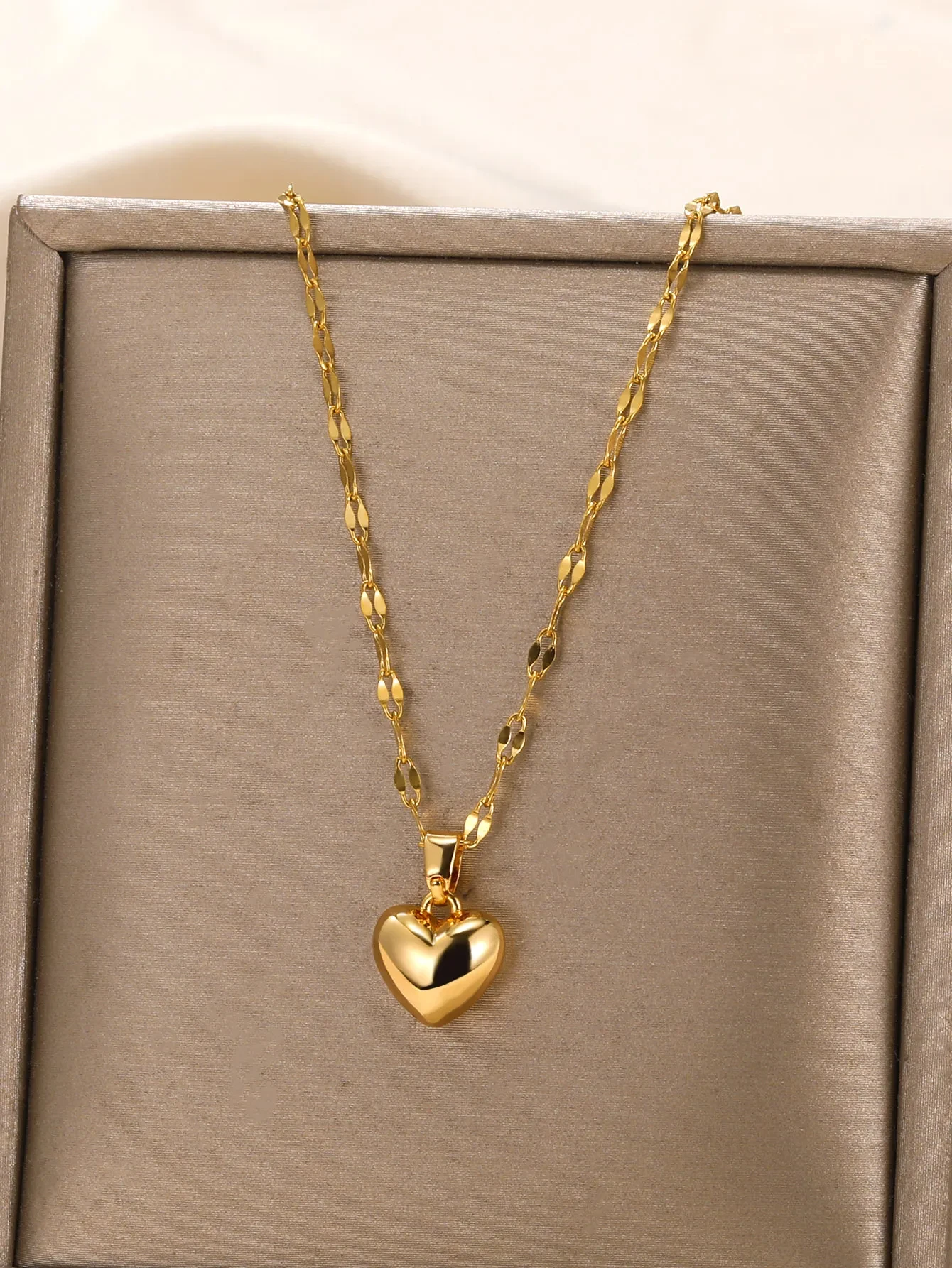 Stainless Steel Love Heart Pendant Necklace For Women