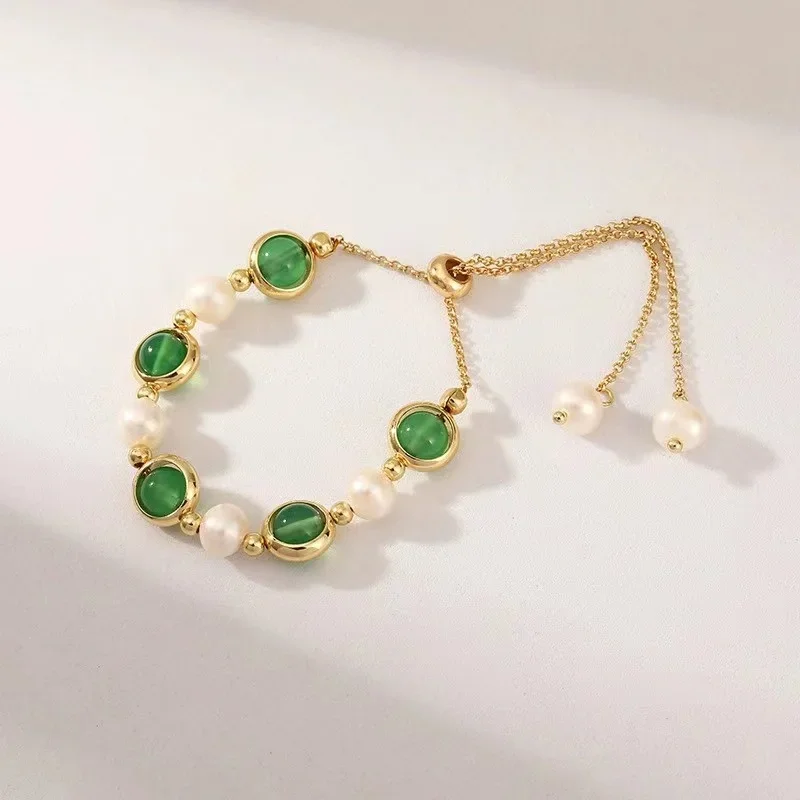 4Pcs Fashion Snake Green Gemstone Bangle Jewerly