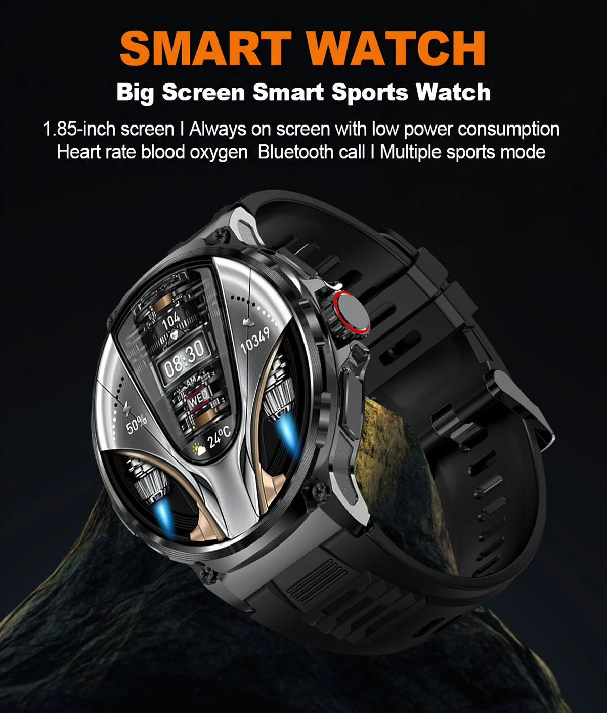 New 1.85-inch Ultra HD GPS Track Bluetooth Call SmartWatch