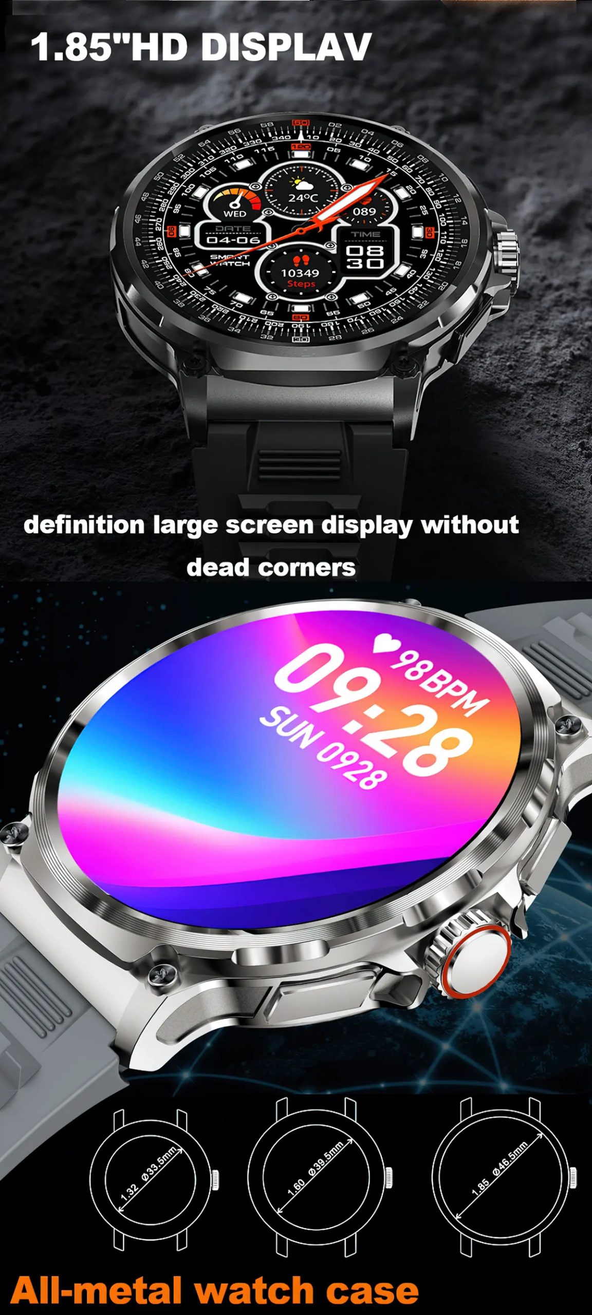 New 1.85-inch Ultra HD GPS Track Bluetooth Call SmartWatch