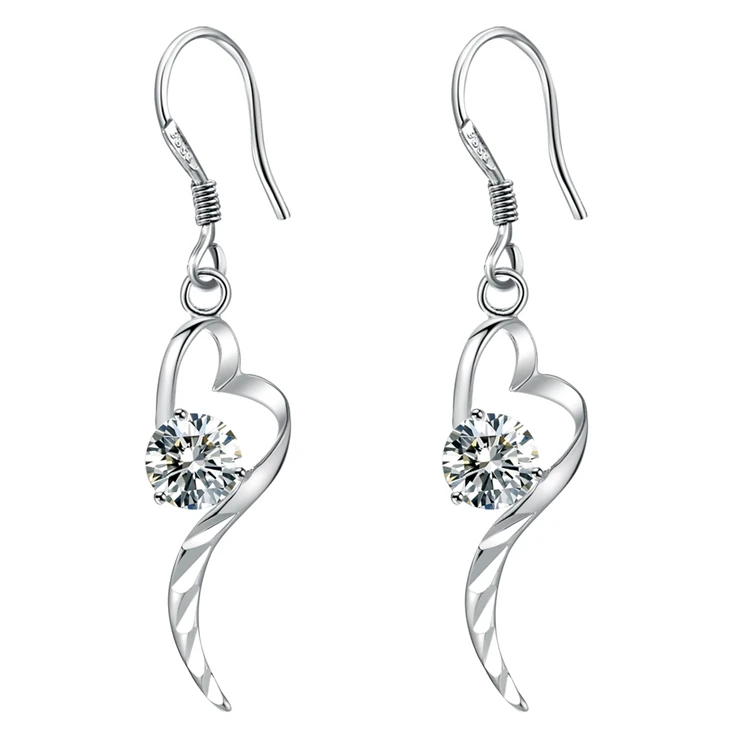 Sterling Silver New Earrings Hearts For Women