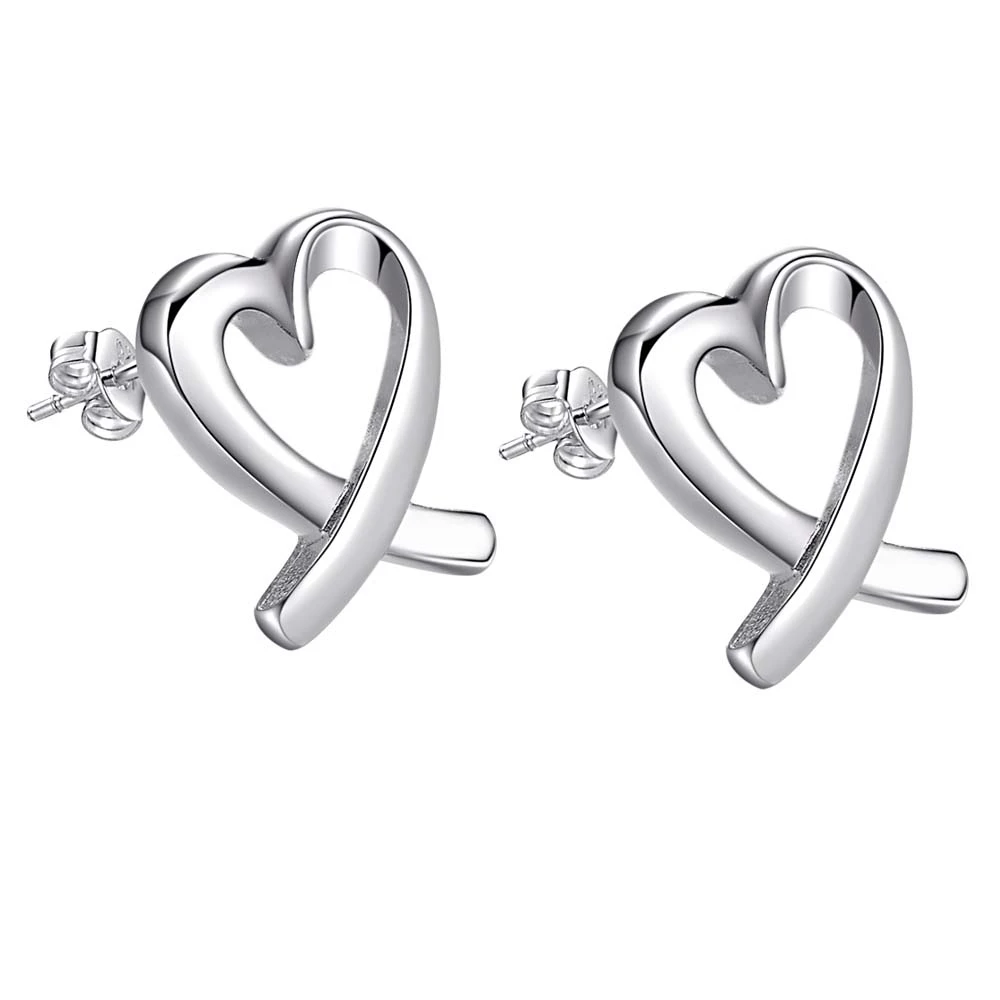 Sterling Silver New Earrings Hearts For Women