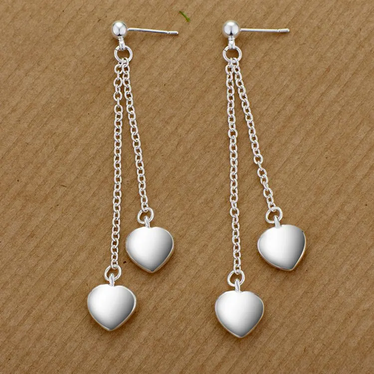 Sterling Silver New Earrings Hearts For Women