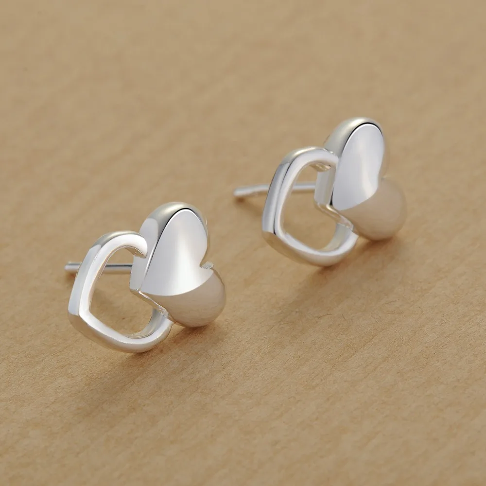 Sterling Silver New Earrings Hearts For Women