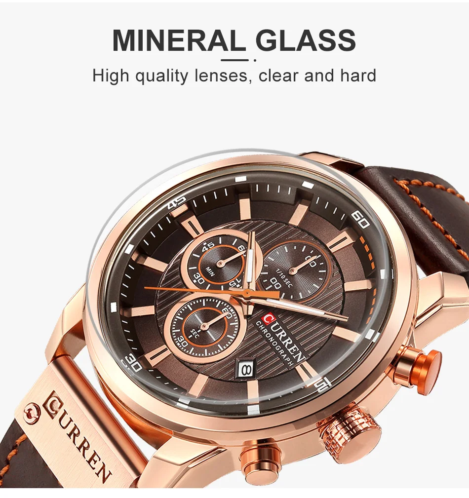 Men Leather Sports Watches Men's Army Military Quartz