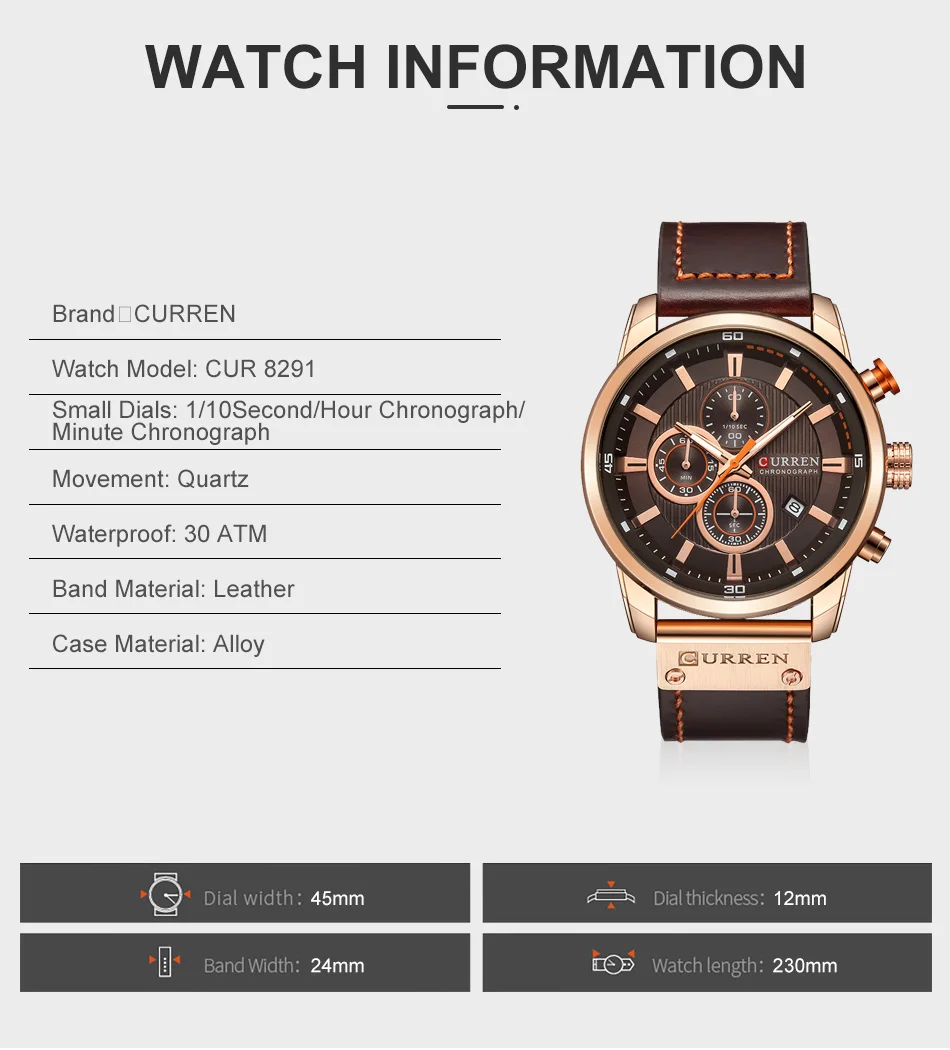 Men Leather Sports Watches Men's Army Military Quartz