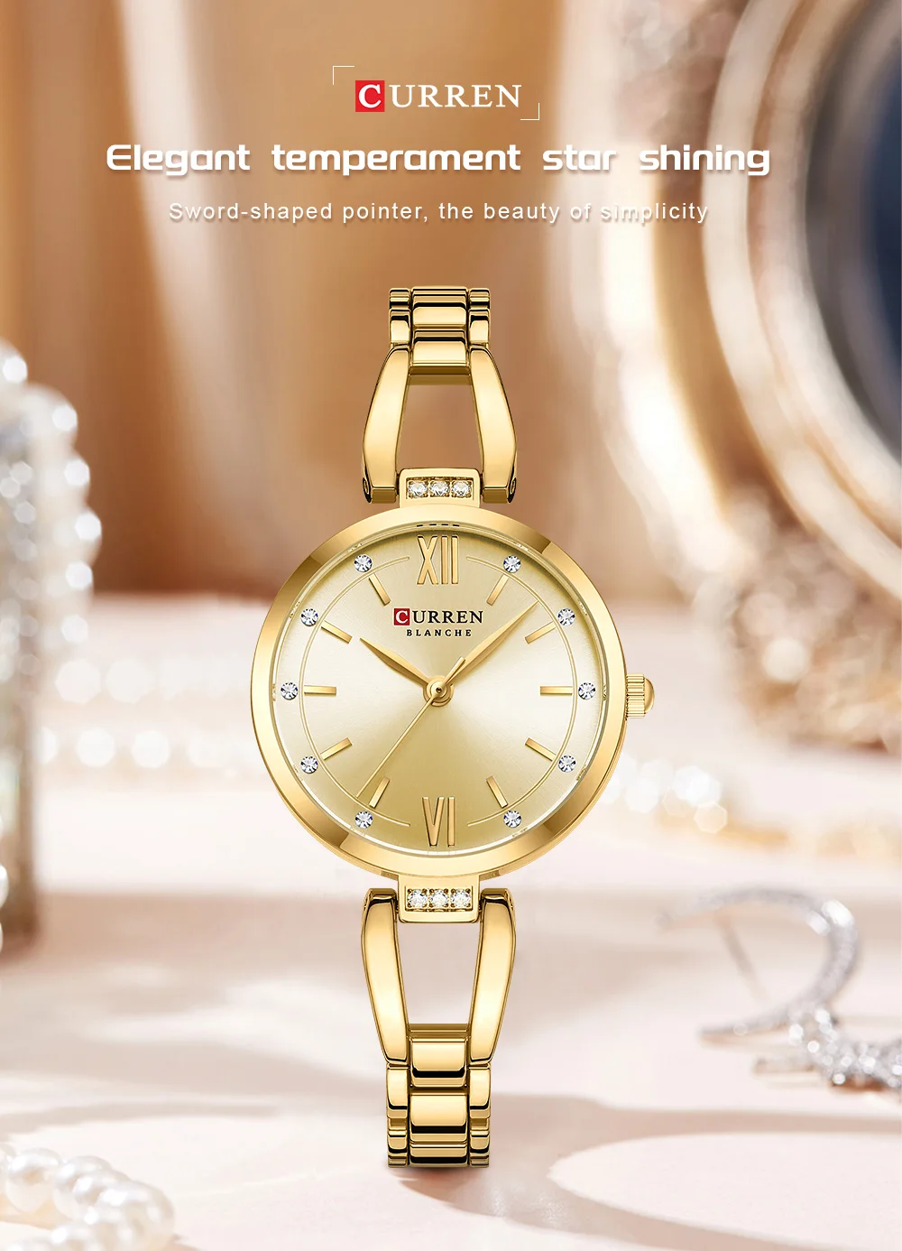 Hight Quality Quartz Watch Fashion Charming Rhinestones Stainless Steel