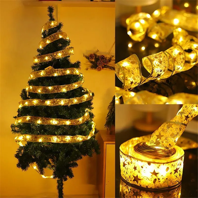 Christmas Decoration LED Ribbon Fairy Lights Tree Ornaments for Home