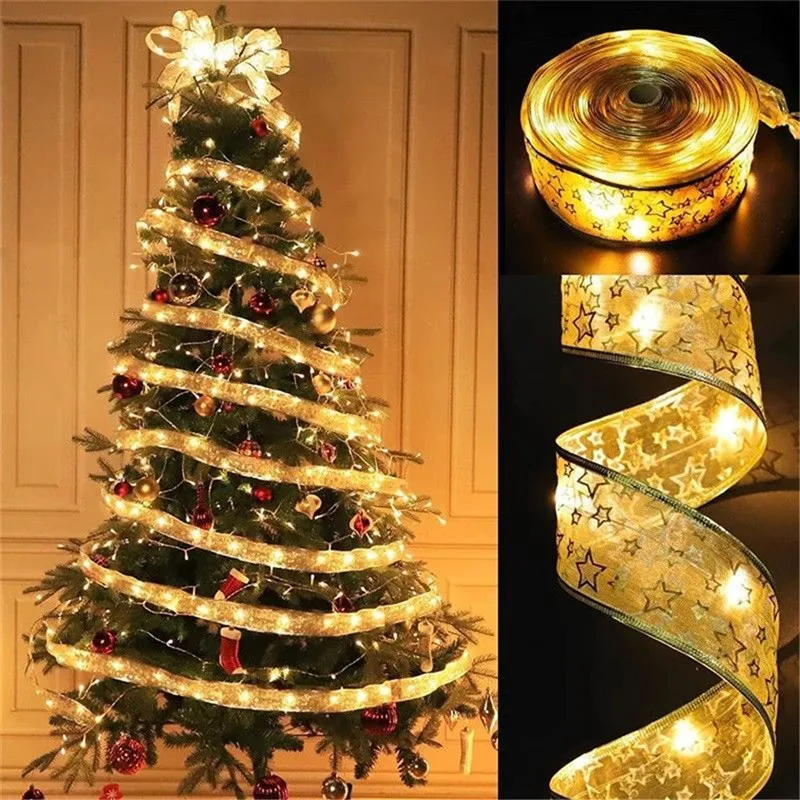 Christmas Decoration LED Ribbon Fairy Lights Tree Ornaments for Home