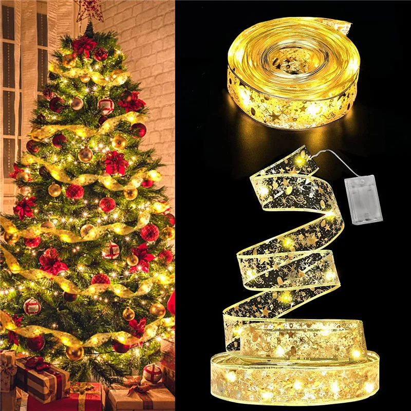 Christmas Decoration LED Ribbon Fairy Lights Tree Ornaments for Home