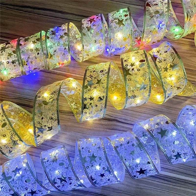 Christmas Decoration LED Ribbon Fairy Lights Tree Ornaments for Home