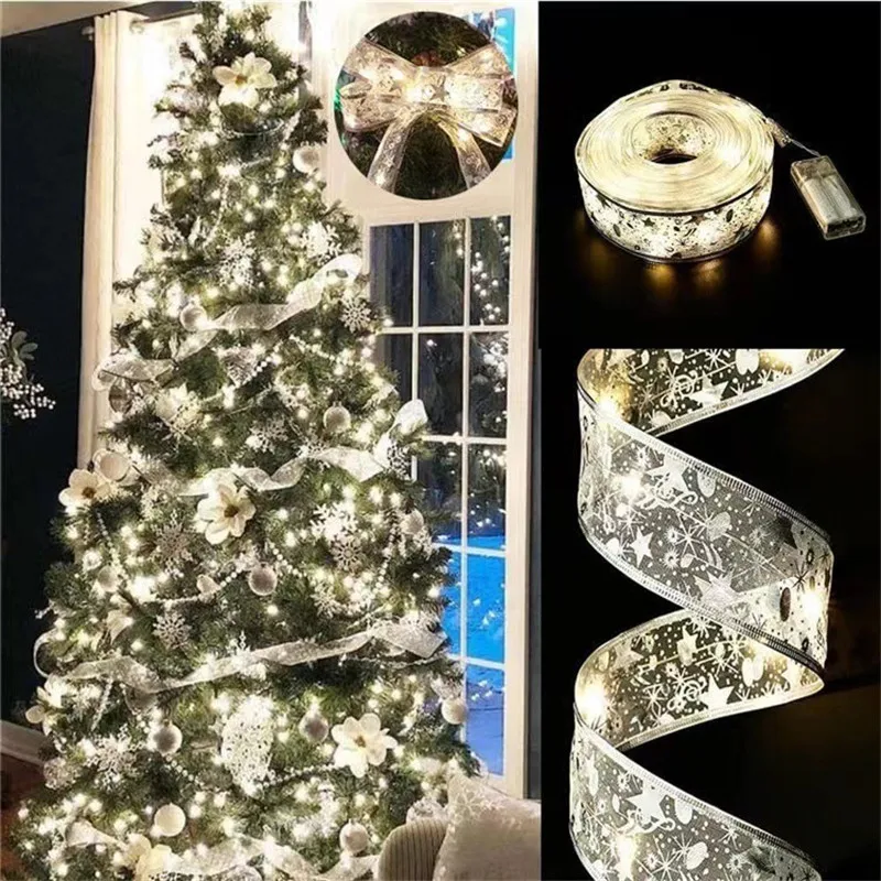 Christmas Decoration LED Ribbon Fairy Lights Tree Ornaments for Home